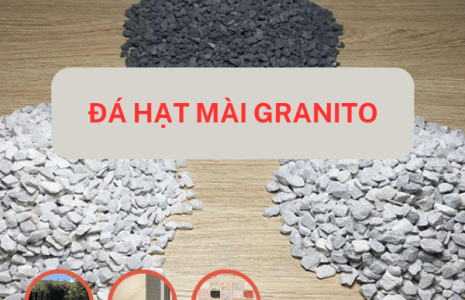 Đá hạt mài Granito kích thước 1mm đến 10mm, dùng trong sản xuất gạch Terrazzo và trang trí nội thất.